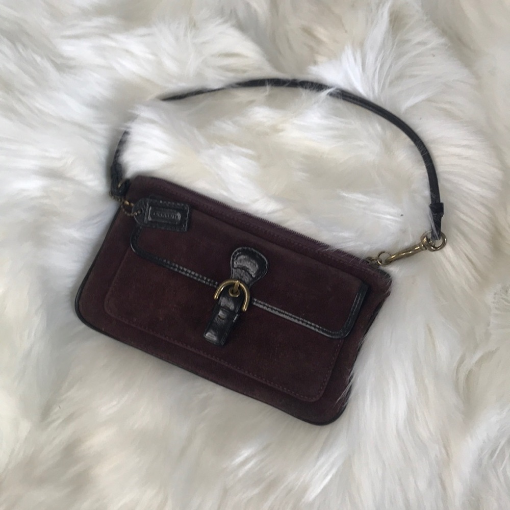 Coach dark purple wristlet